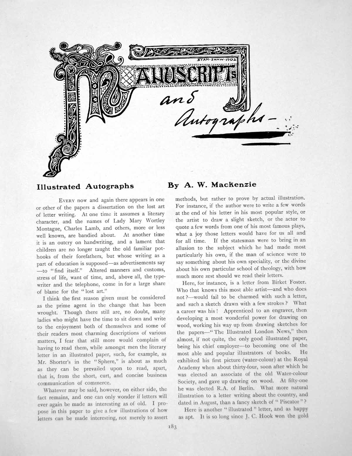 Antique Print Illustrated Autographs Alfred Croquill'S LetterPages 1908