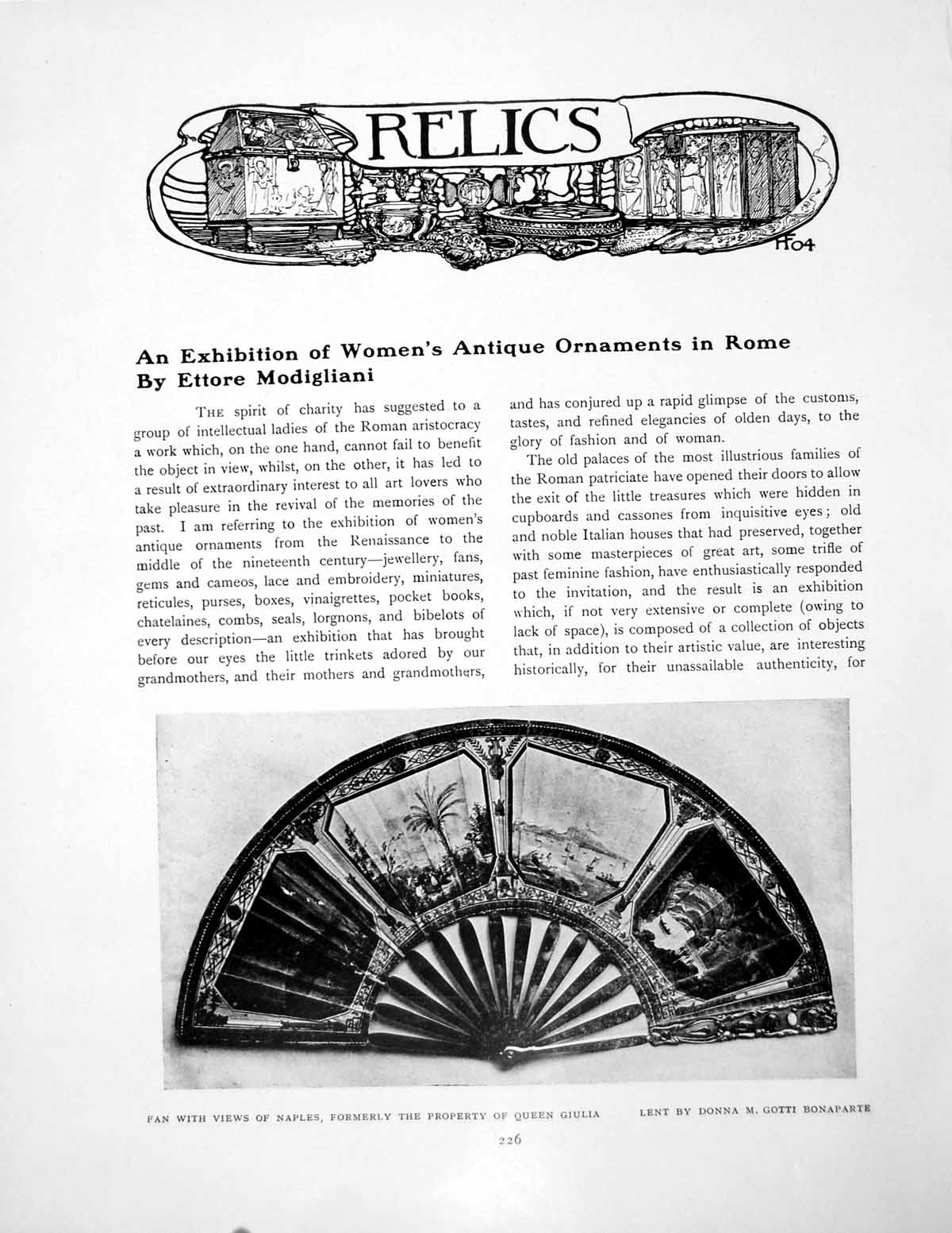 Original Old Antique Print Exhibition Women'S Ornaments In RomePages 1908