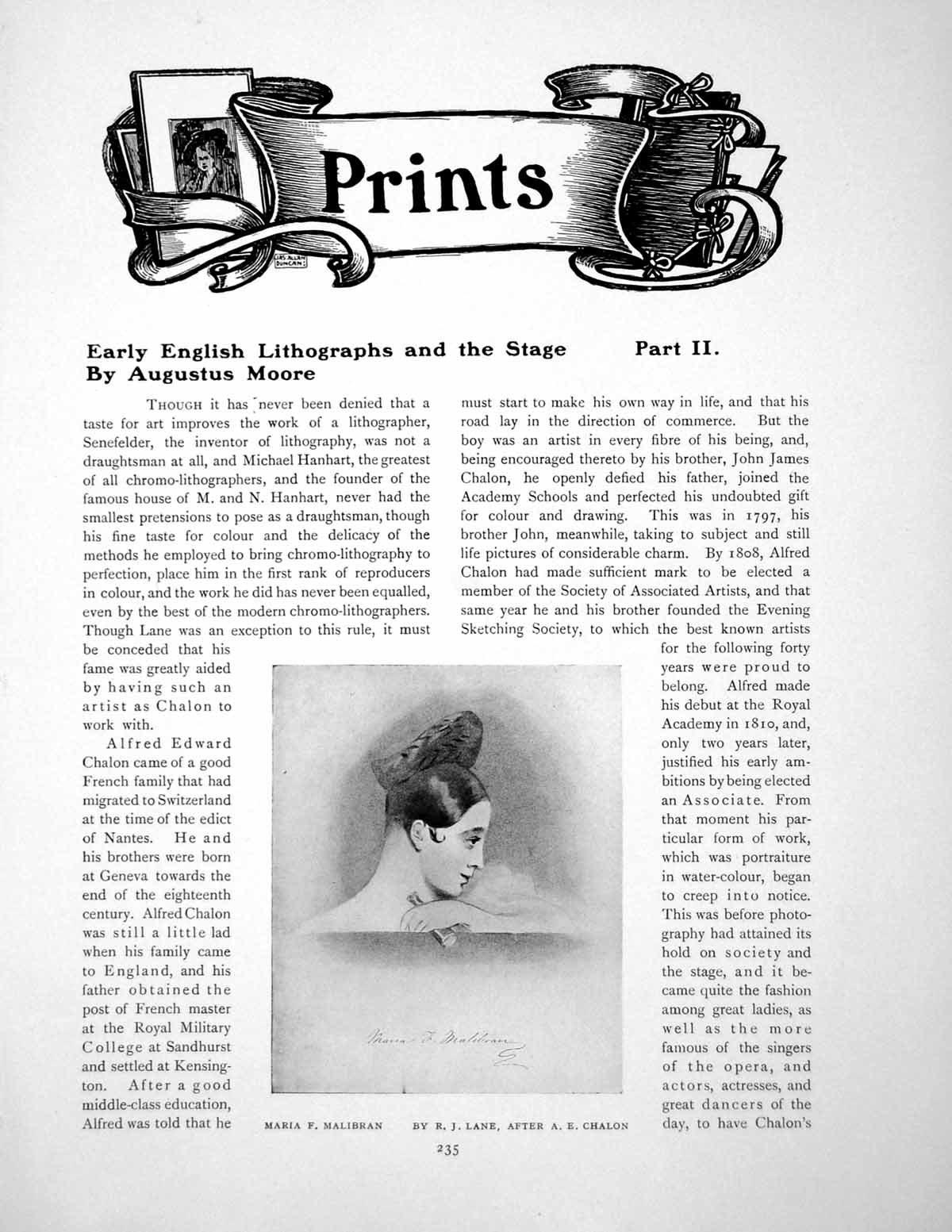 Antique Print Early English Lithographs And The Stage Part IiPages 1908