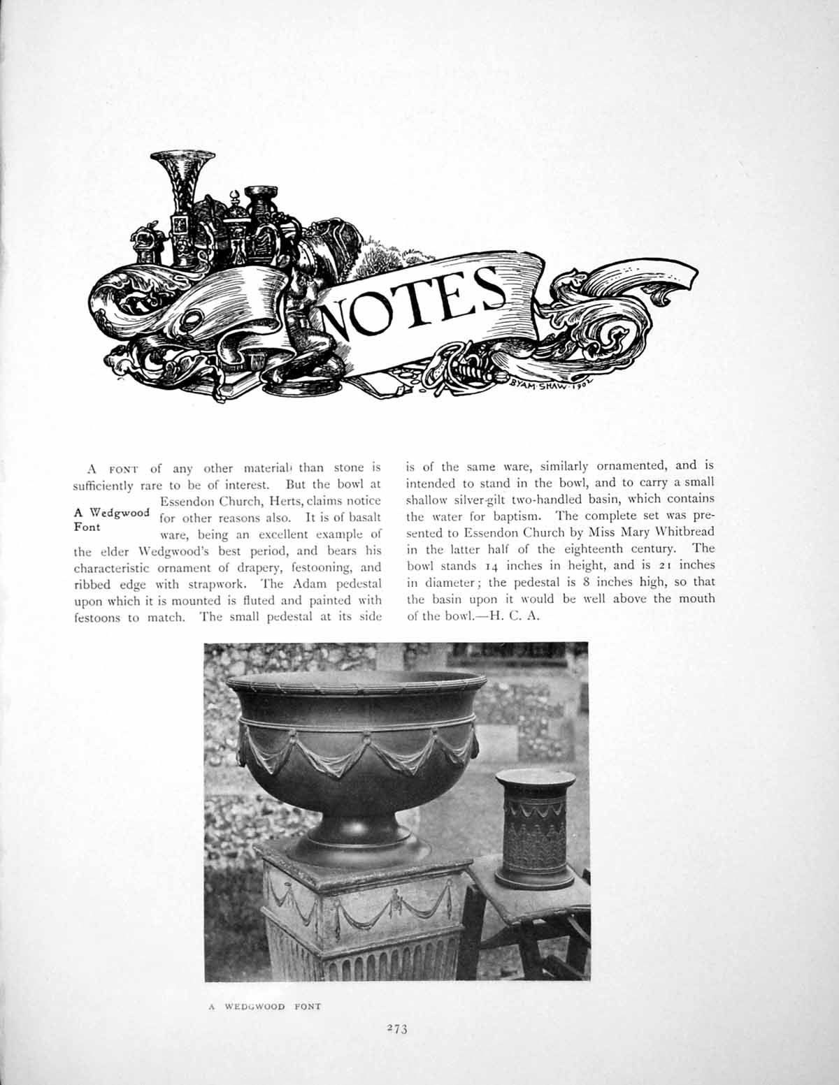 Antique Old Print Notes A Wedgewood Font Biograhical MedallistsPages 1908