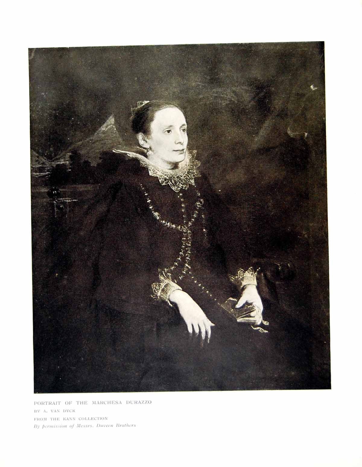 Antique Old Print Portrait Marchesa Durazzo A Van Dyck Kann Collection 1908