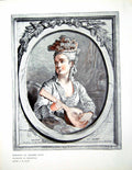 Original Old Antique Print Portrait Madame Huet Engraved Demarteau 1908 20th