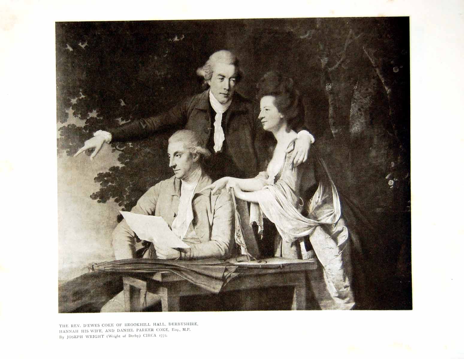 Original Old Antique Print Rev D'Ewes Coke Hannah His Wife Daniel Parker 1908