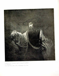 Original Old Antique Print Portrait Savant With Bust Homer By Rembrandt 1908