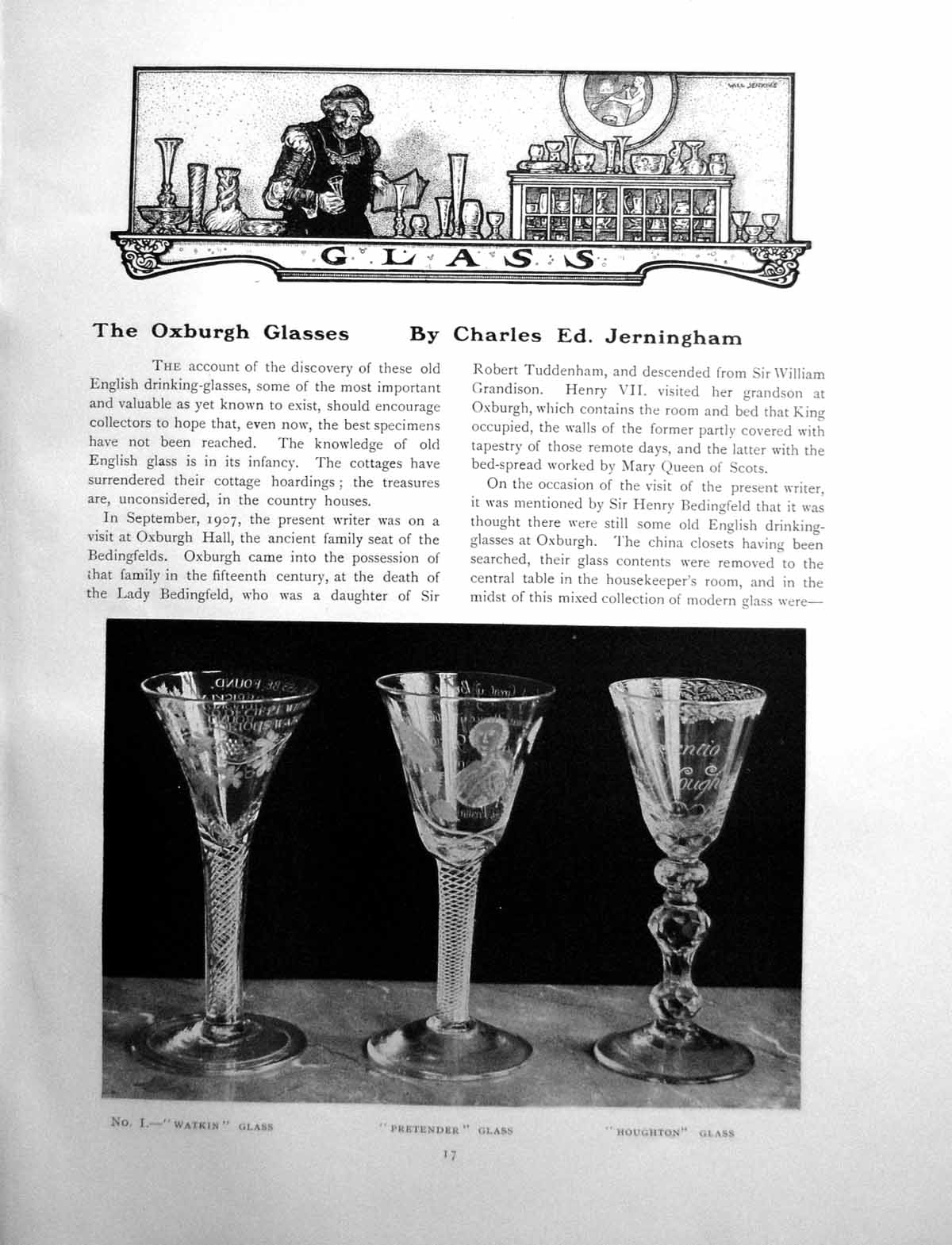 Antique Old Print Oxburgh Glasses Watkin Pretender Houghton FiatPage 1908