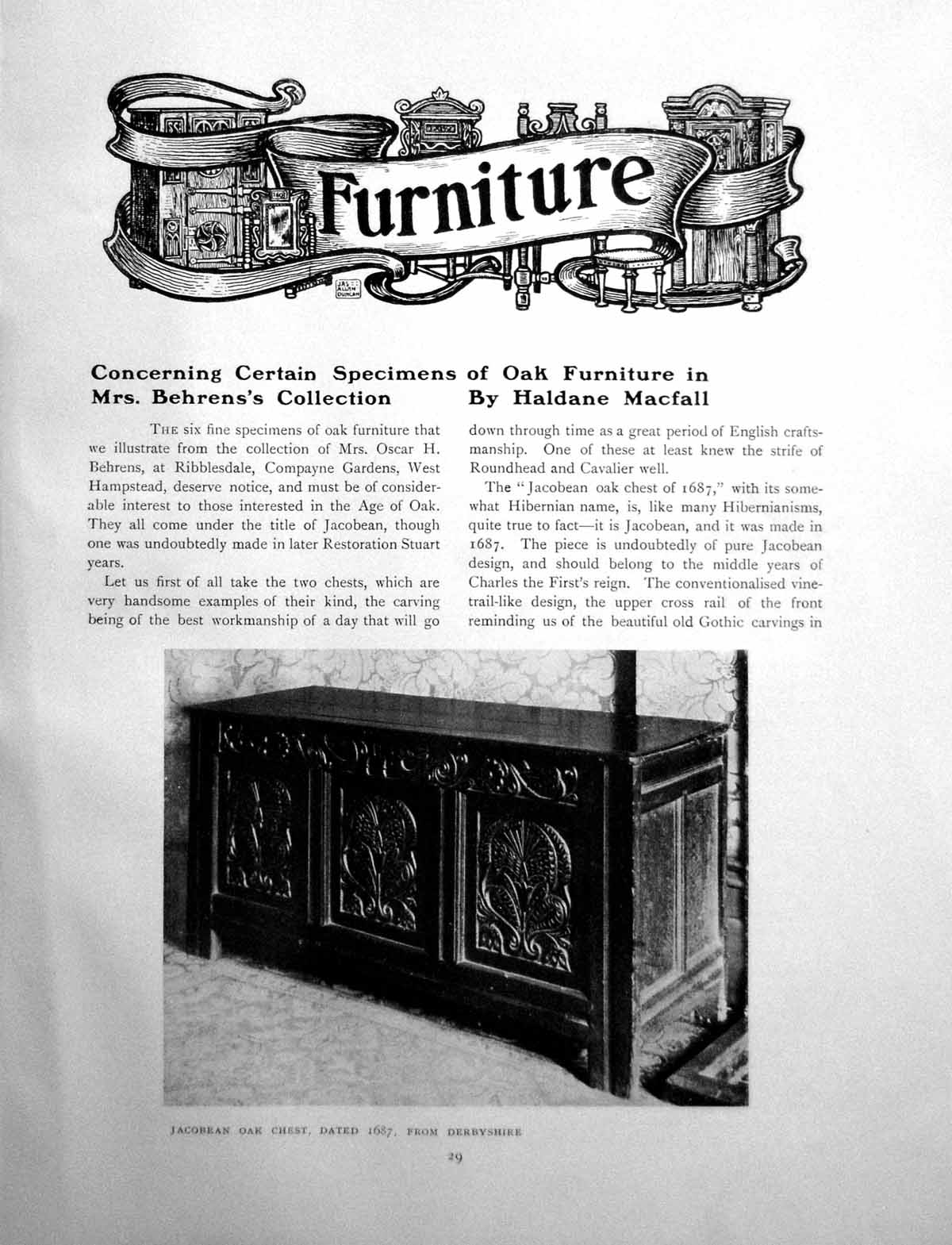 Antique Print Specimens Oak Furniture Mrs Behren'S CollectionPages 1908
