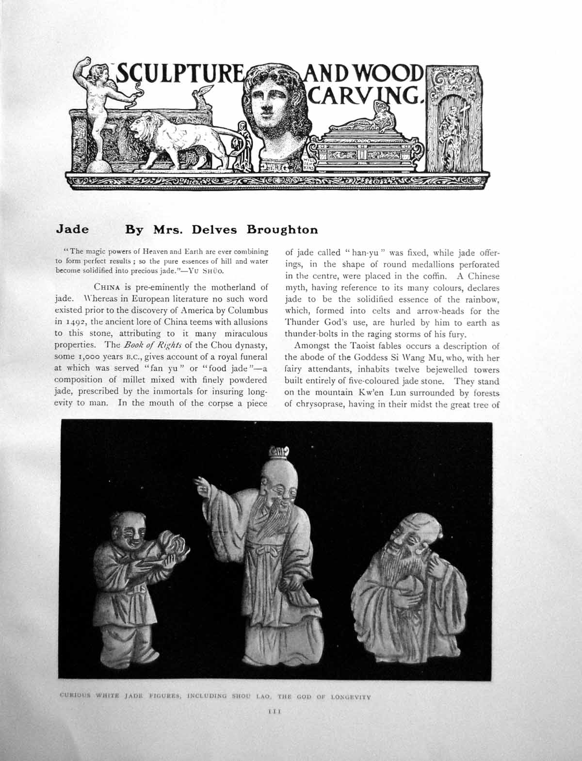 Antique Old Print Sculpture And Wood Carving Jade Dragon ChimeraPages 1908