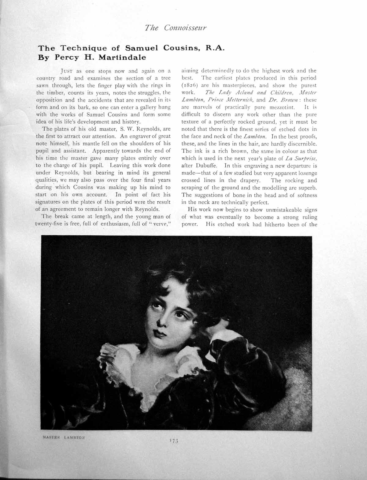 Antique Old Print Techniques Samuel Cousins, R.A. Master LambtonPages 1908