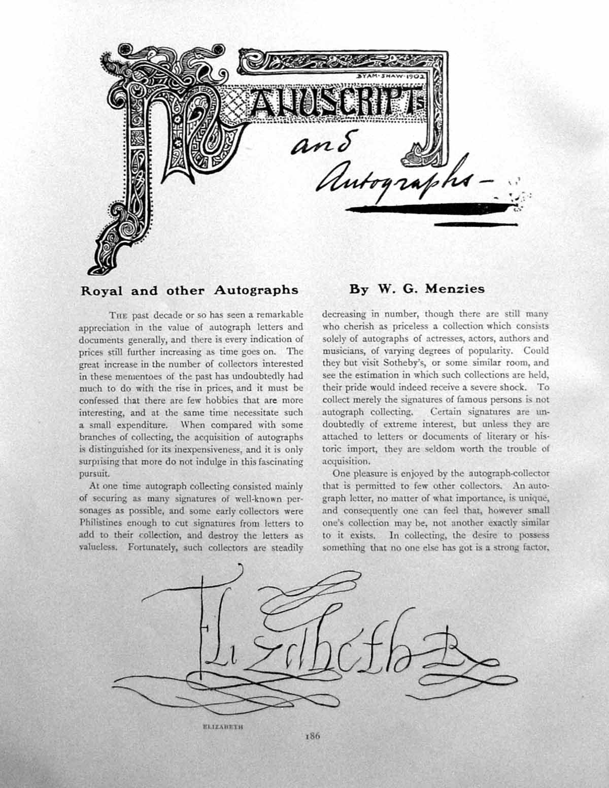 Antique Old Print Royal And Other Autographs Elizabeth Henry ViiPages 1908