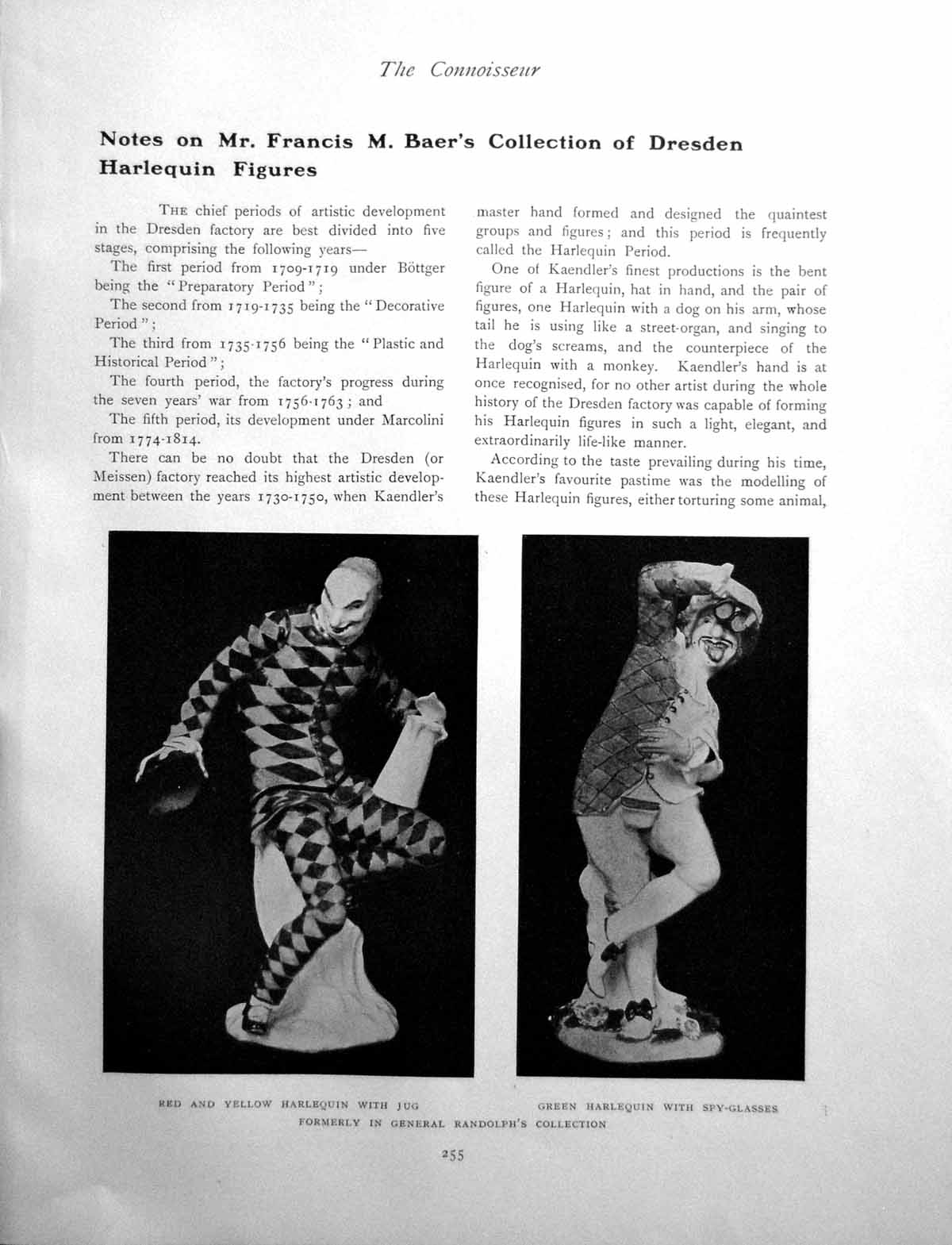 Old Francis M Baer'S Collection Dresden Harlequin FiguresPage 1908