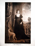 Old Antique Print Mrs Whitbread Painted And Engraved Dog Stonework 1908 20th