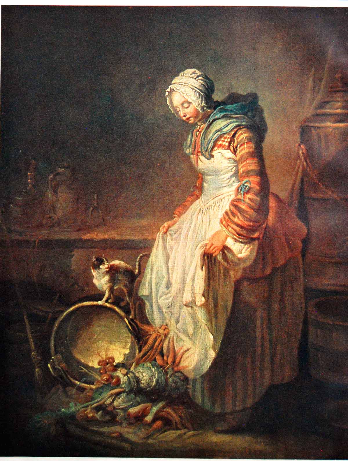 Old Woman With Kitten Js Chardin Lady Dorothy Nevill Vegetables 1908 20th