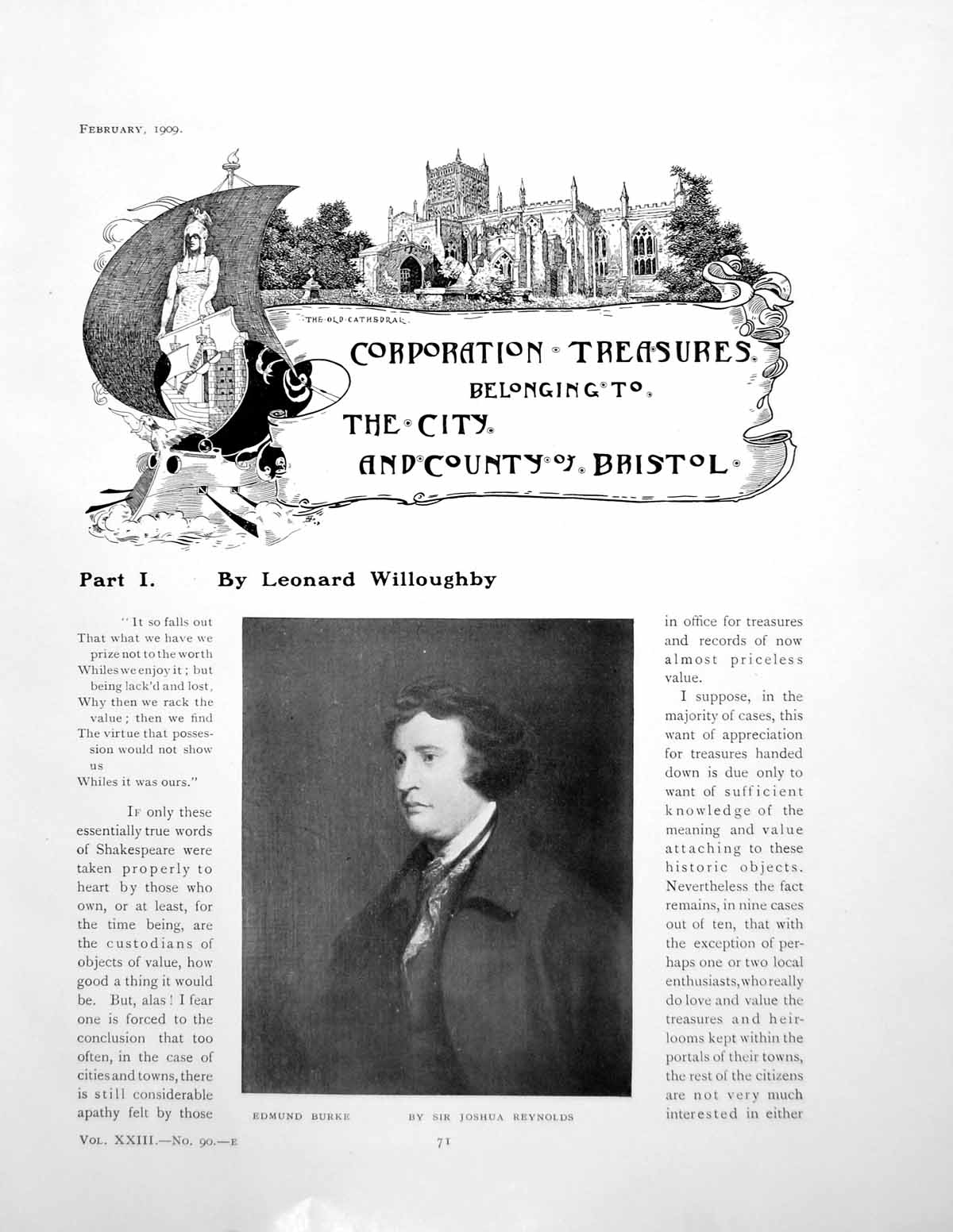 Old Antique Print Corporation Treasures City County BristolPages 1909