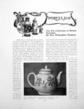 Antique Old Print The Fry Collection Bristol Porcelain TeapotPages 1909