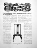 Antique Old Print The Years Walnut Furniture Part V Queen AnnePages 1909