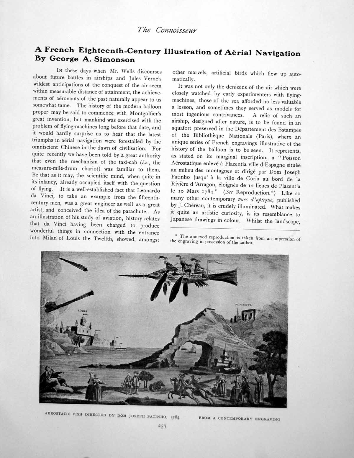 Antique Old Print A French 18th C Illustration Aerial NavigationPages 1909
