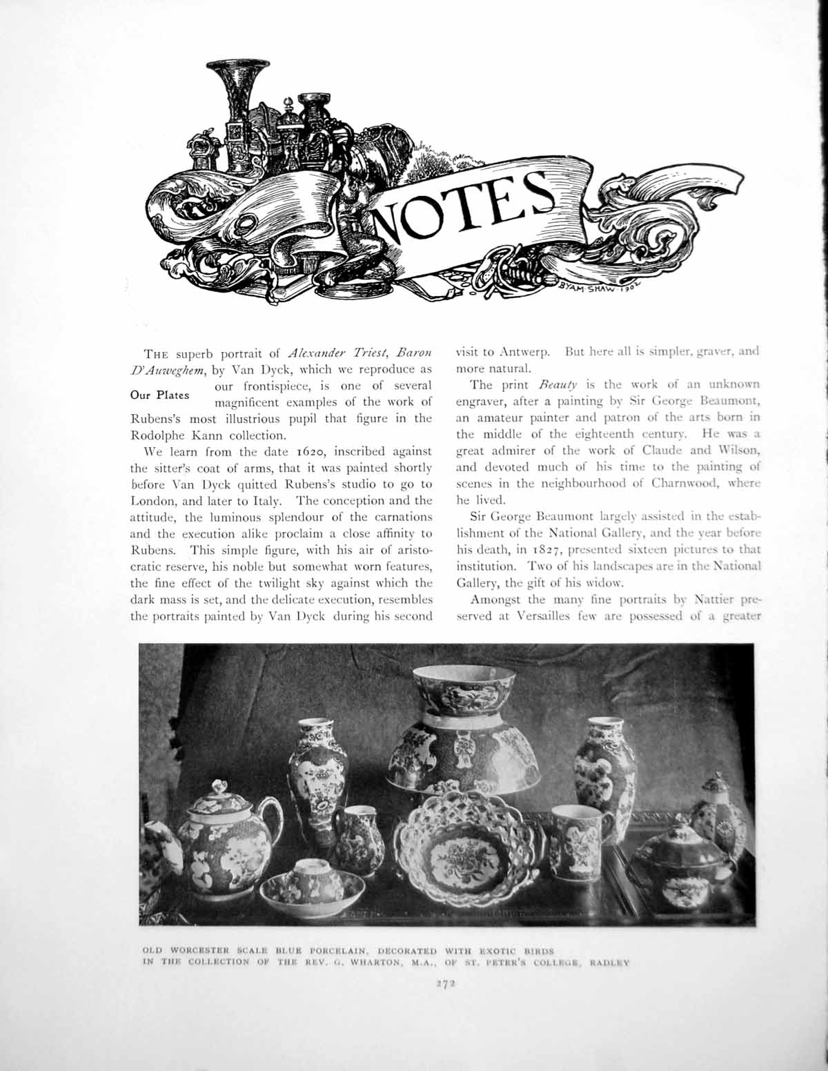 Antique Old Print Notes Worcester Scale Blue Porcelain PaintingsPages 1909