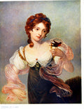 Antique Print Portrait A Lady By Rev W Peters Bird On Hand Ribbon Hair 1909