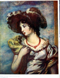Old Antique Print Portrait A Girl Wearing A Picture Hat John Hoppner 1909 20th
