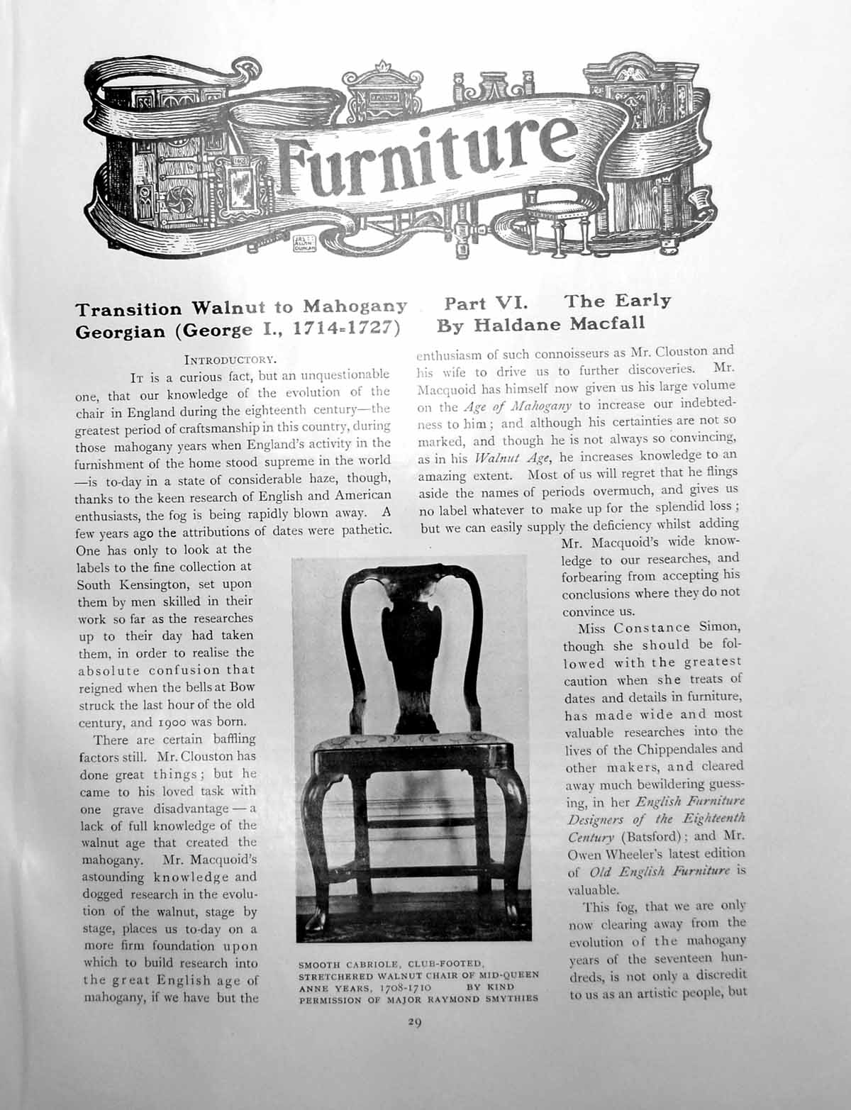 Antique Old Print Furniture Walnut To Mahogany Early GeorgianPages 1909