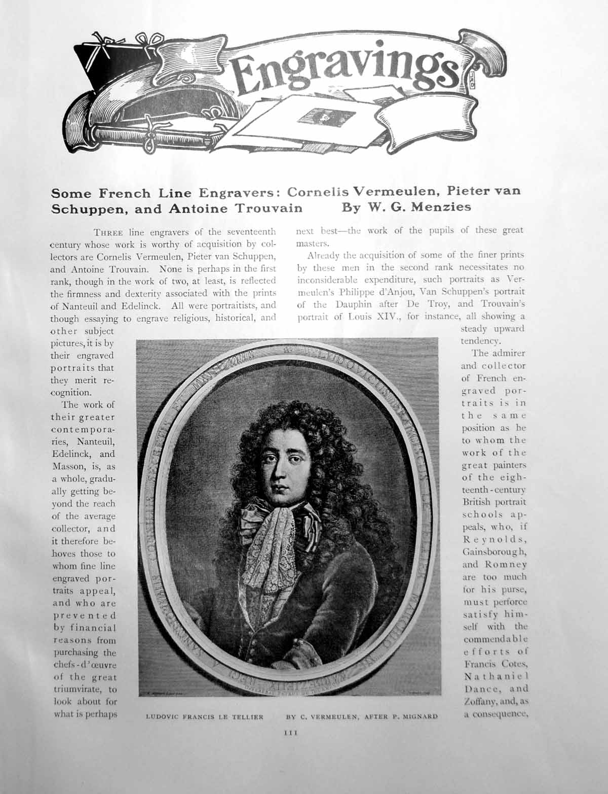 Old Print French Line Engravers Vermeulen Schuppen TrouvainPages 1909