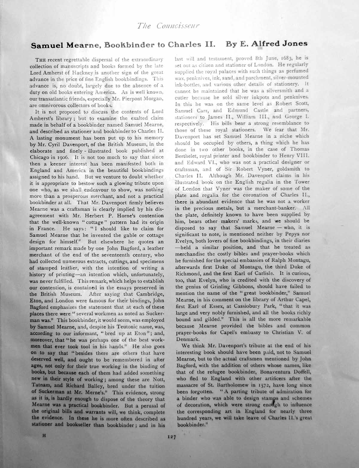Antique Print Samuel Mearne Bookbinder Charles Ii Notes QueriesPage 1909