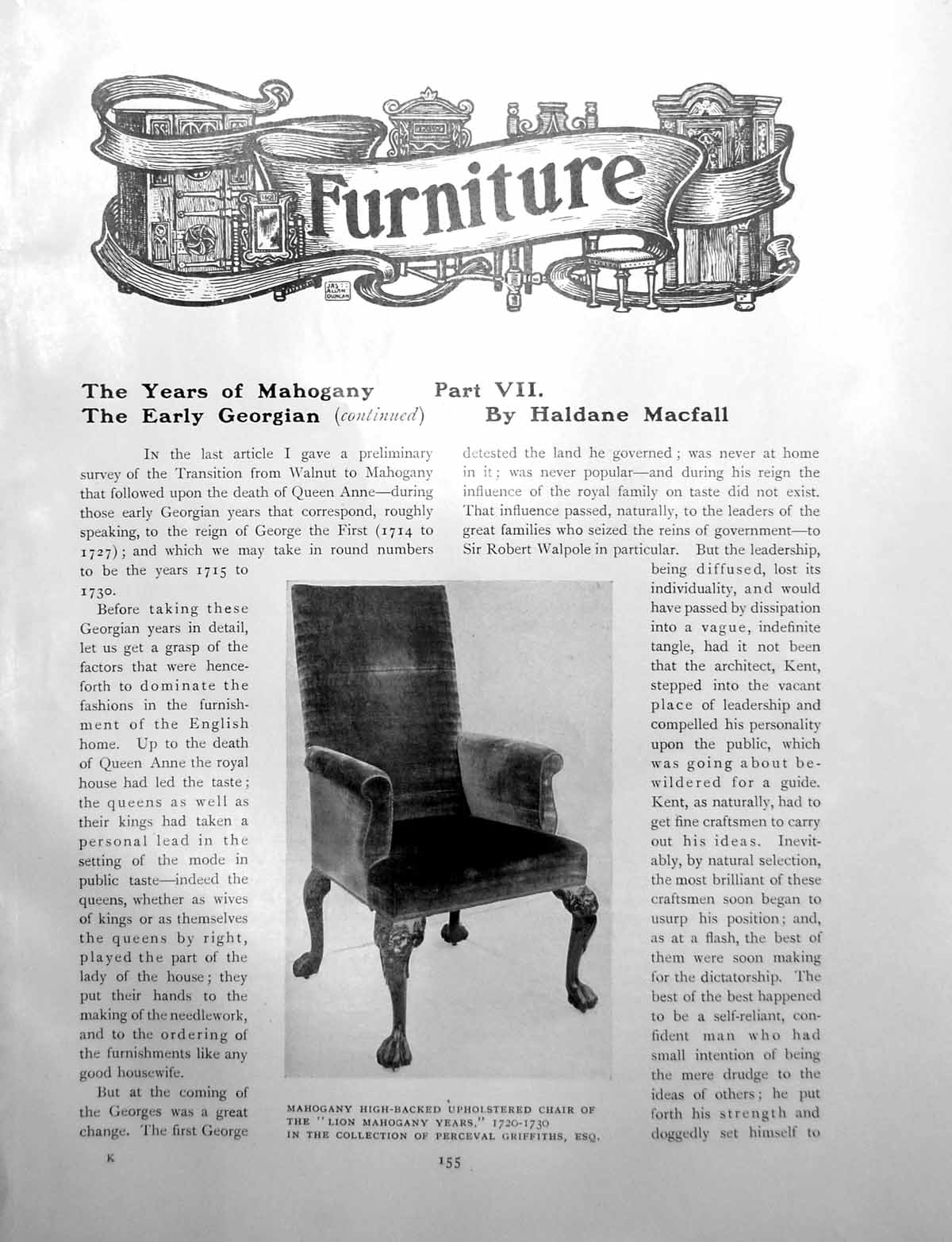 Old Antique Print The Years Mahogany Part Vii Early GeorgianPages 1909
