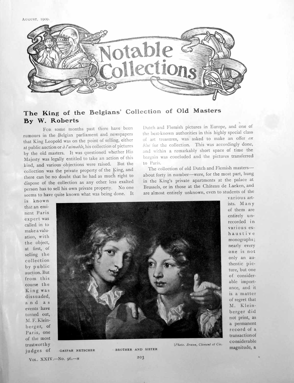 Old Antique Print The King The Belgians Collection MastersPages 1909