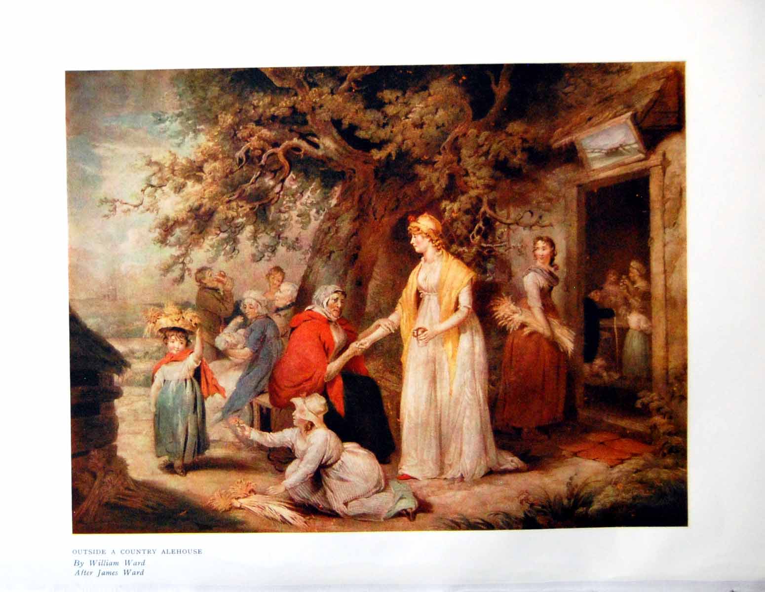 Antique Old Print Outside Country Alehouse William Ward After James Ward 1909