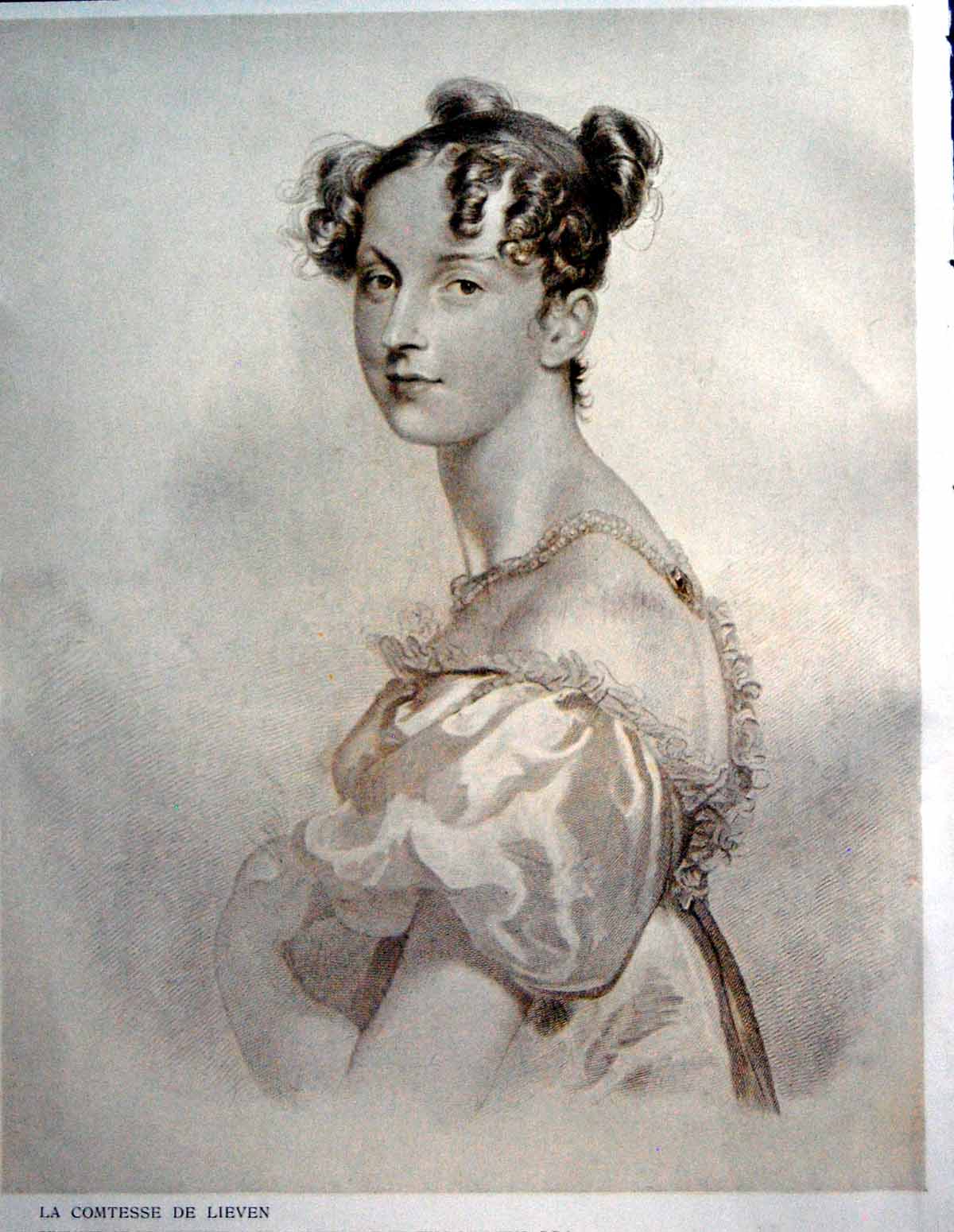 Antique Old Print La Comtesse De Lieven Engraved Wm Bromley T Lawrence 1909