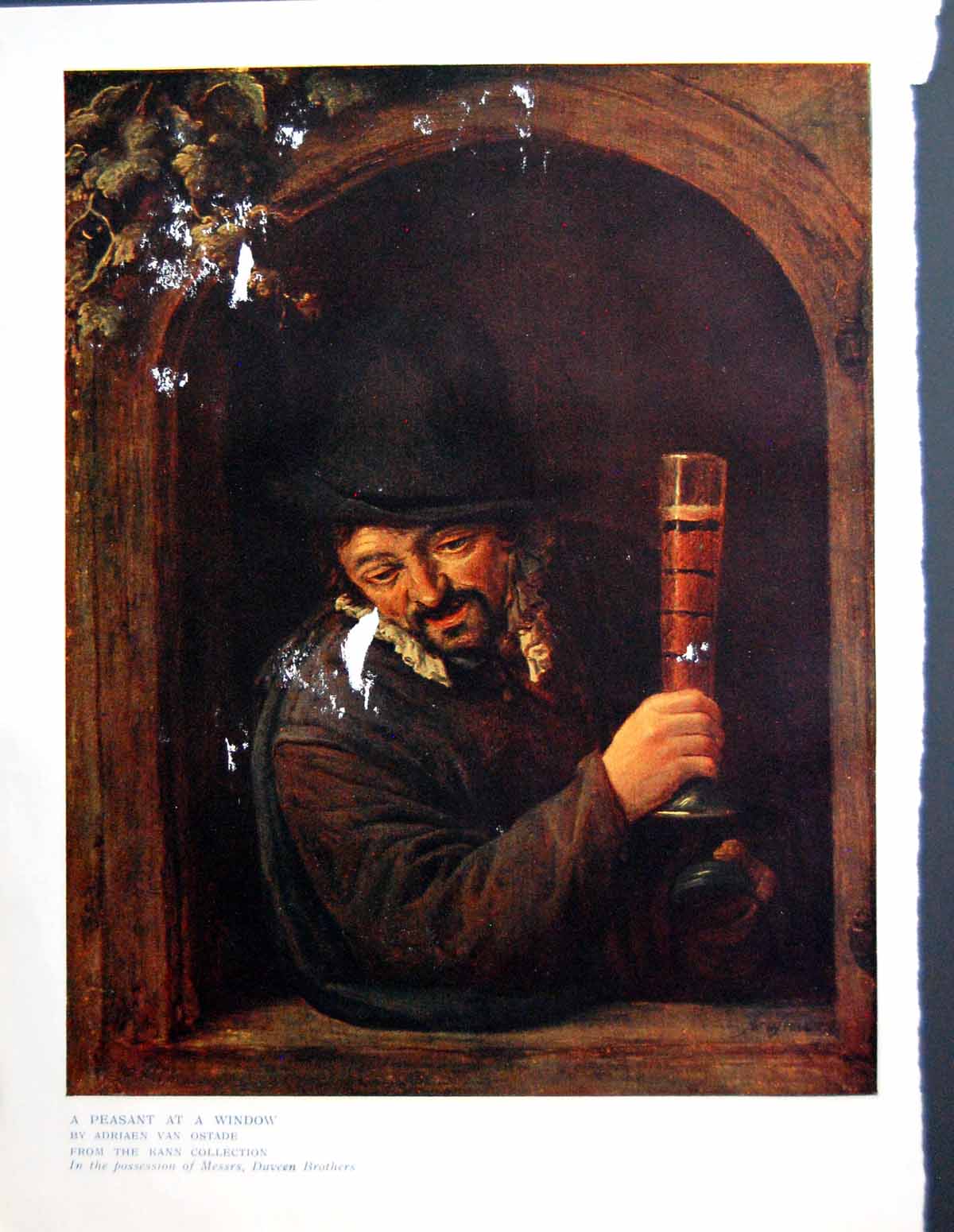 Old Antique Print Damaged A Peasant At A Window Adriaen Van Ostade 1909 20th