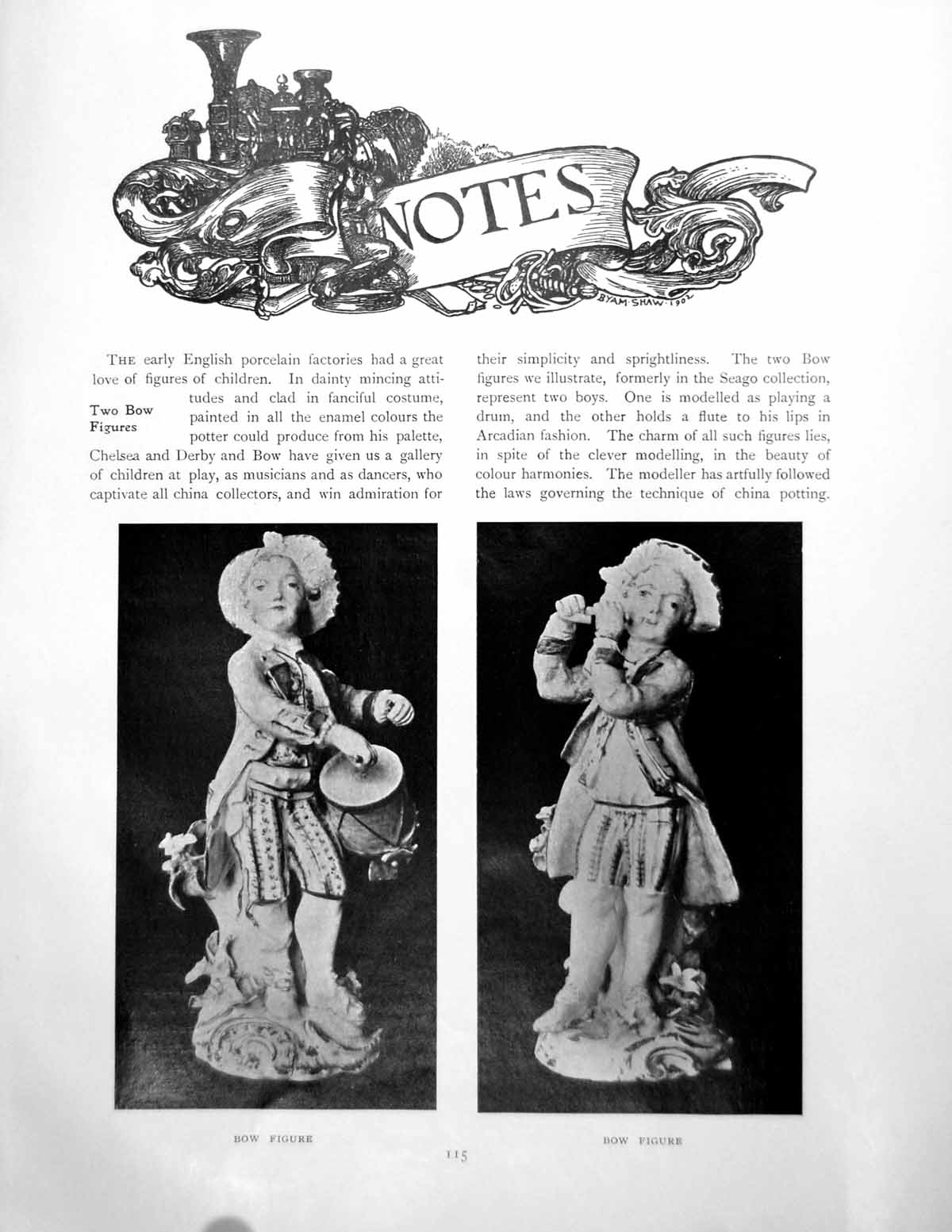 Antique Print NotesBow Figures Model Ship French PrisonersPages 1910