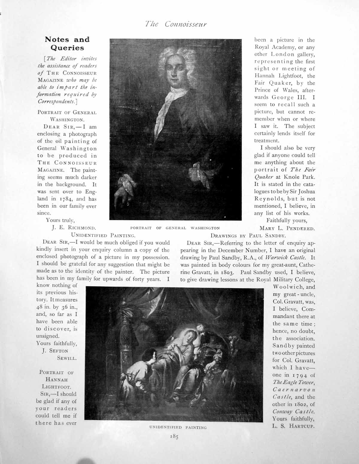 Old Antique Print Notes Queries Portrait General WashingtonPage 1910