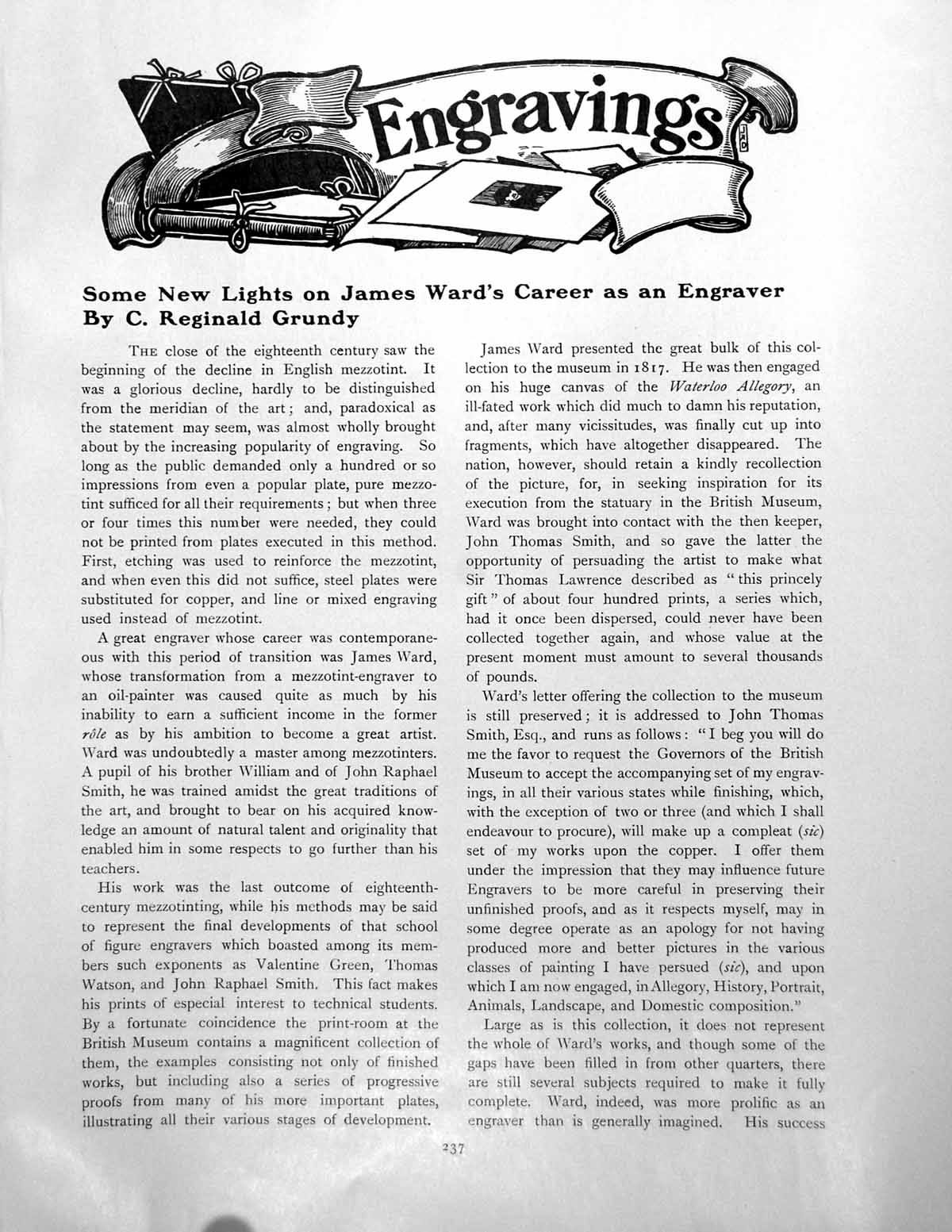 Antique Print Some New Lights James Ward'S Career As EngraverPages 1910