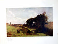 Old Print Le Vallon Jbc Corot In The Louvre Village Distance People 1910 20th