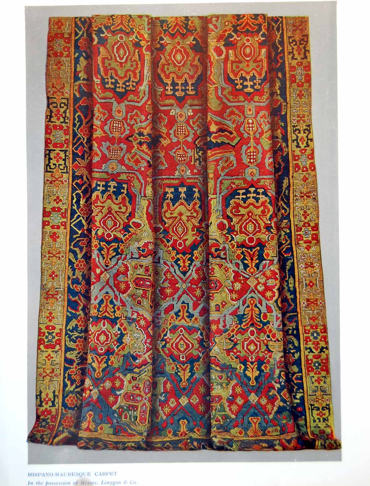 Old Antique Print Hispano-Mauresque Carpet Possession Messrs Lengyon 1910 20th