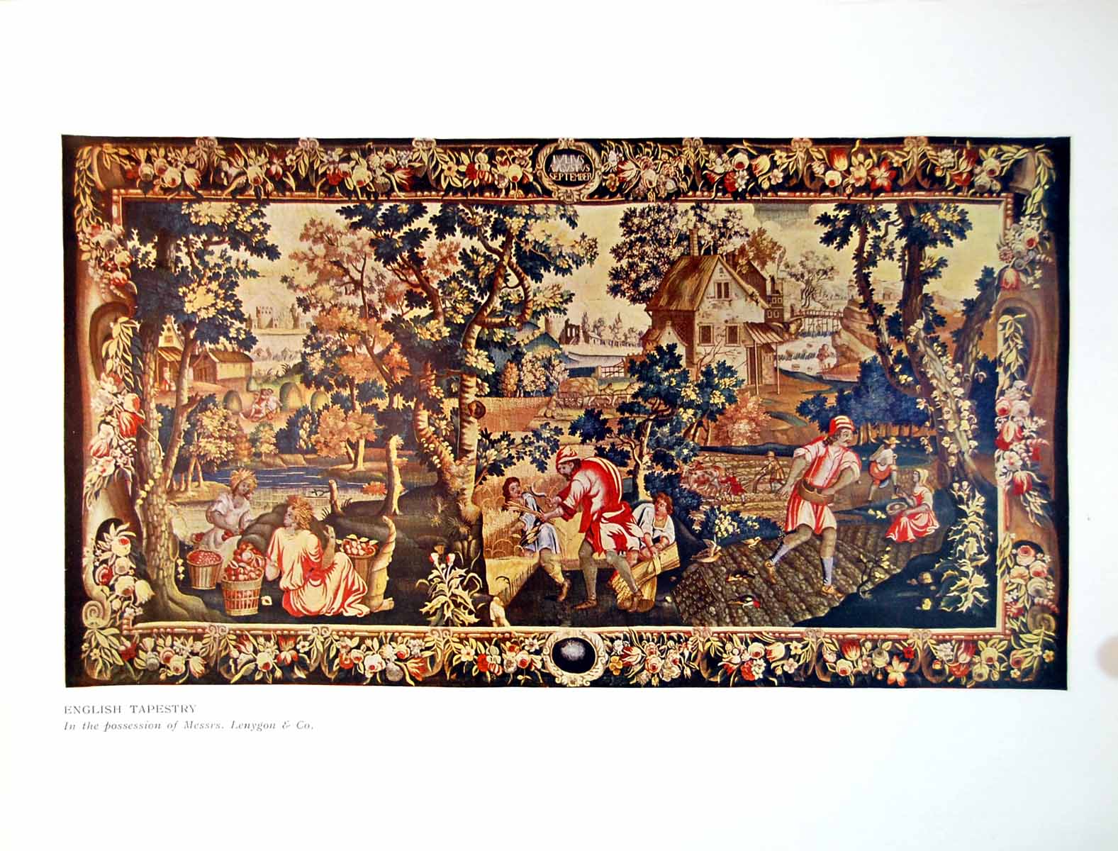 Antique Old Print English Tapestry In The Possession Messrs Lengyon & Co 1910