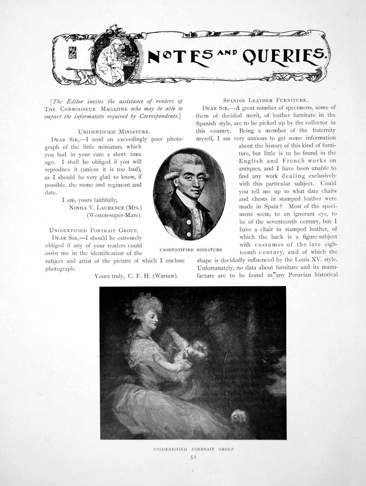 Antique Old Print Notes Queries Unidentified Miniature PortraitsPages 1910