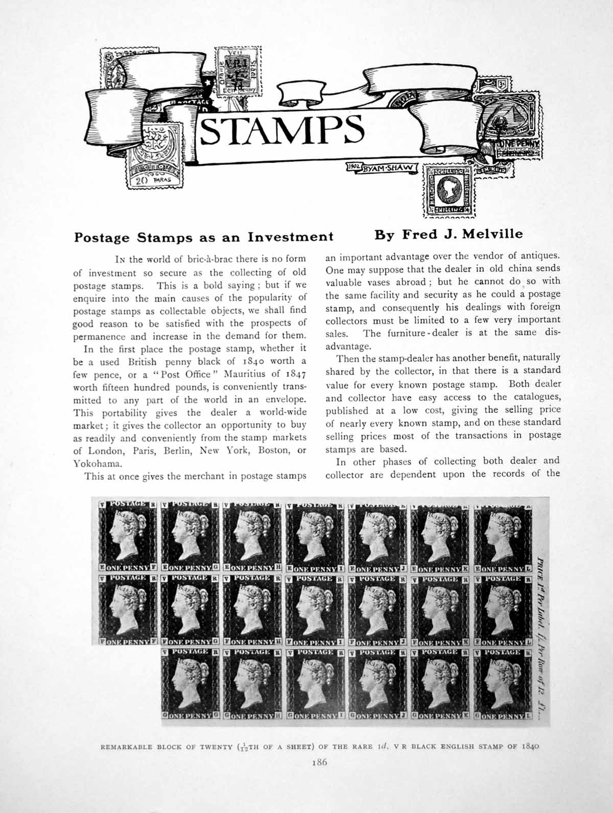 Old Print Postage Stamps As Investment Penny Black 6D NevisPages 1910