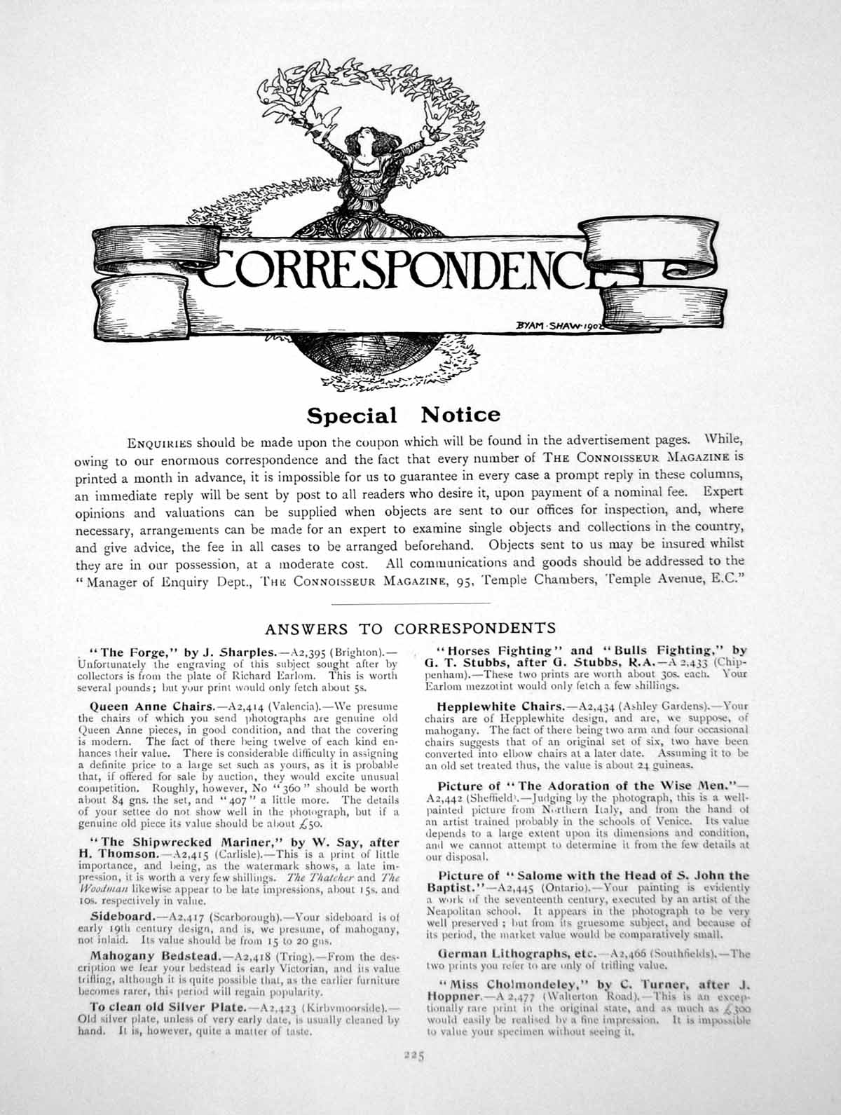 Original Old Antique Print Correspondence Scroll Lady Flock BirdsPage 1910
