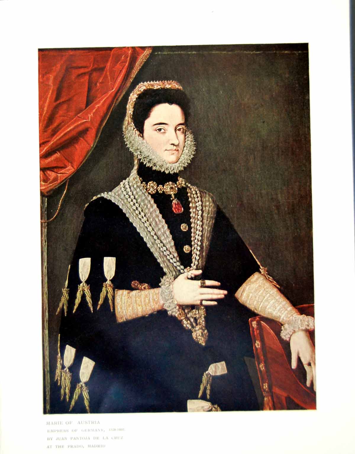 Antique Old Print Marie Austria Empress Germany Juan Pantoja De La Cruz 1910