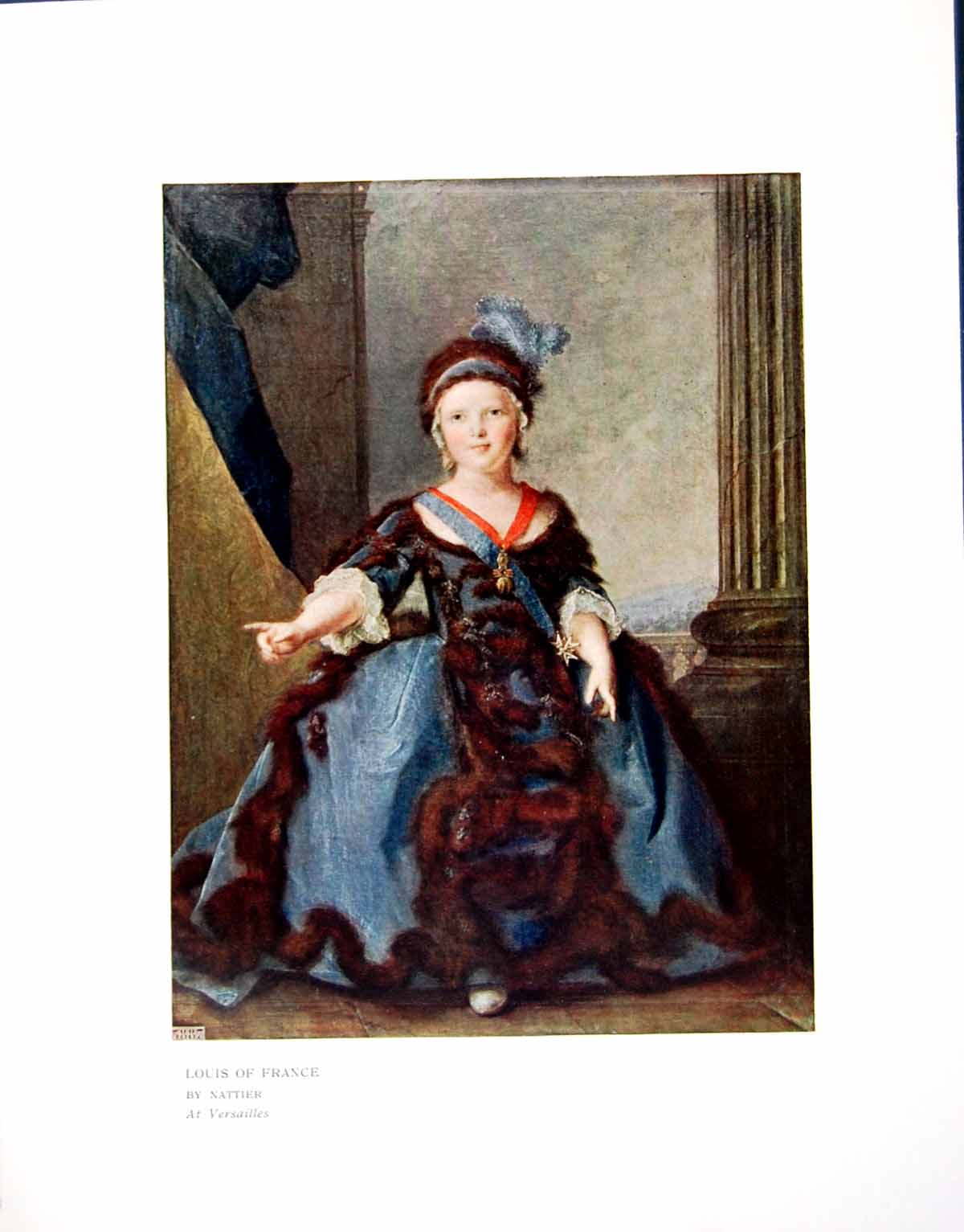 Old Antique Print Louis France By Nattier At Versailles Child Furs 1910 20th