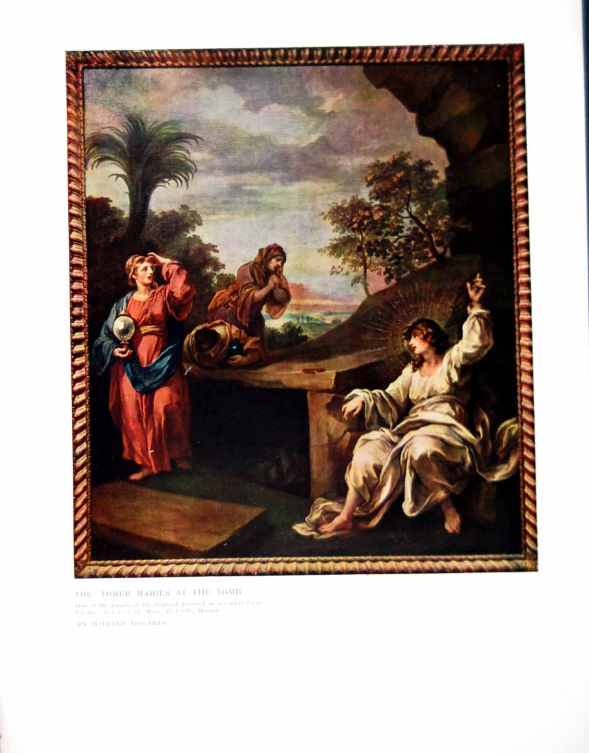 Old Print The Three Maries At The Tomb William Hogarth Part Triptych 1910 20th