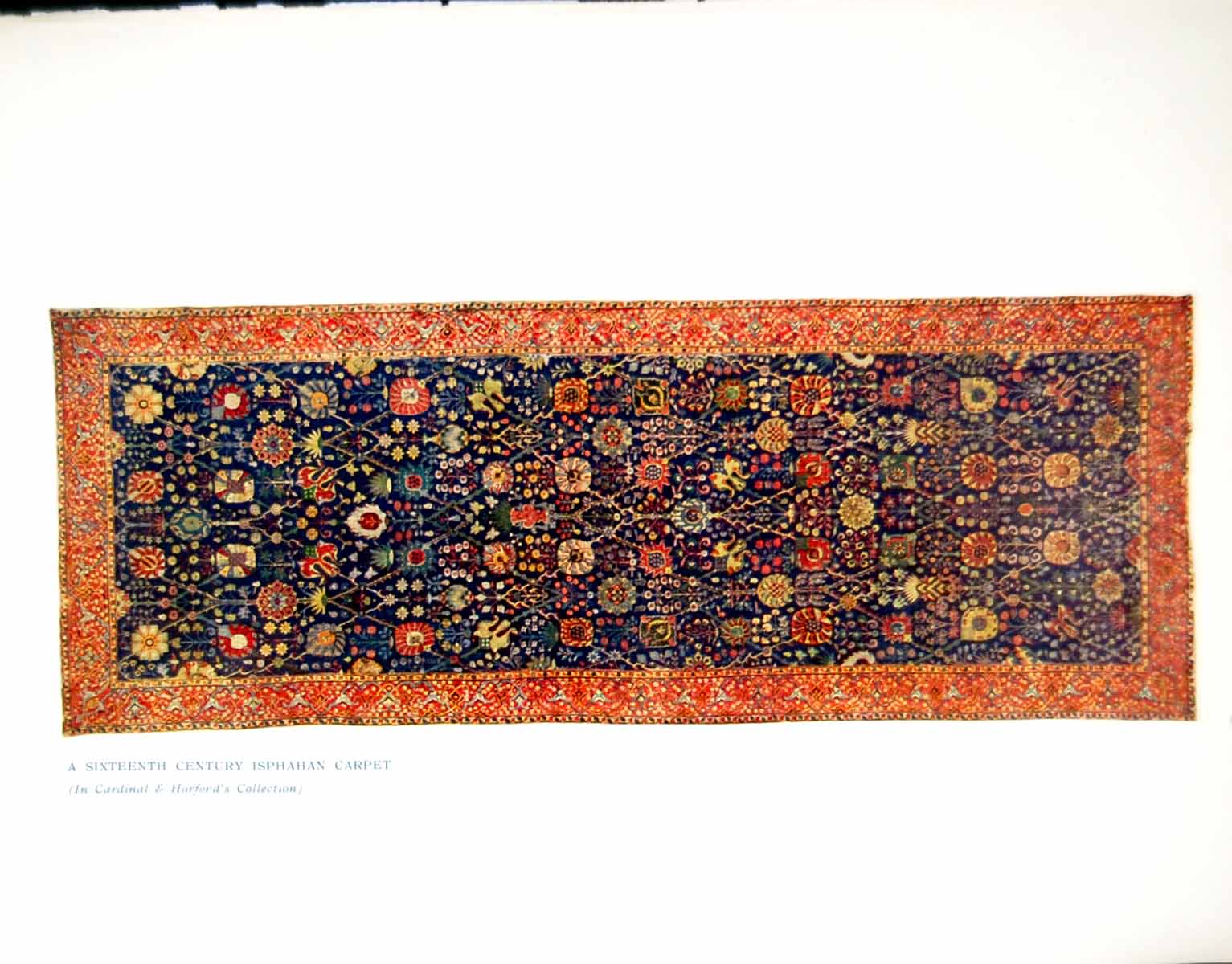 Antique Print A Sixteenth Century Isphahan Carpet Cardinal & Harford'S 1910