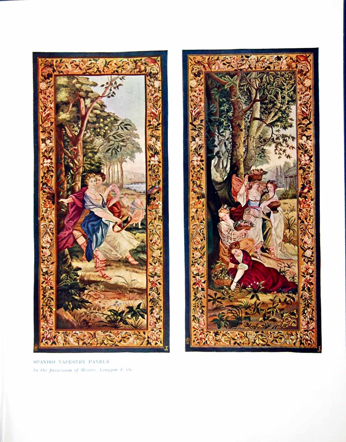 Antique Print Spanish Tapestry Panels Possession Messrs. Lenygon & Co. 1910
