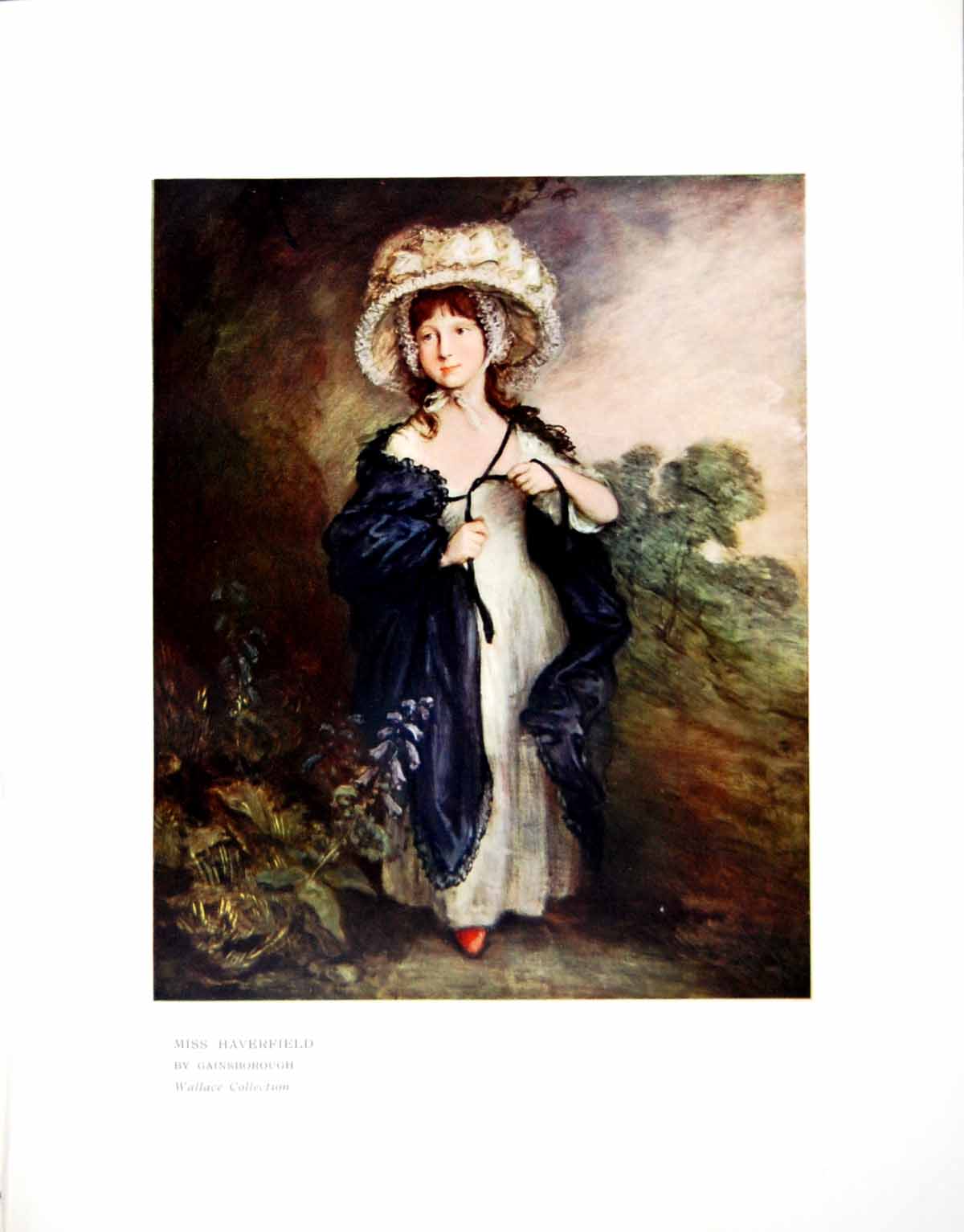 Old Antique Print Miss Haverfield By Gainsborough Wallace Collection 1910 20th