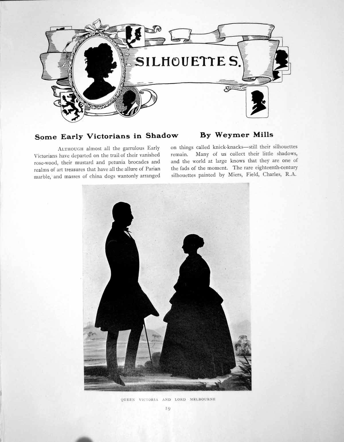 Old Antique Print Silhouettes Early s Shadow Queen VictoriaPages 1911
