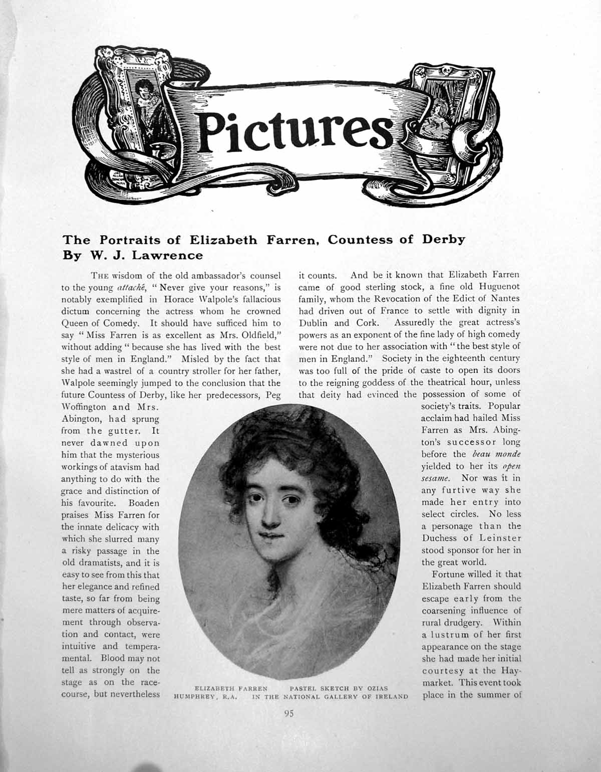Old Antique Print Portraits Elizabeth Farren Countess DerbyPages 1911