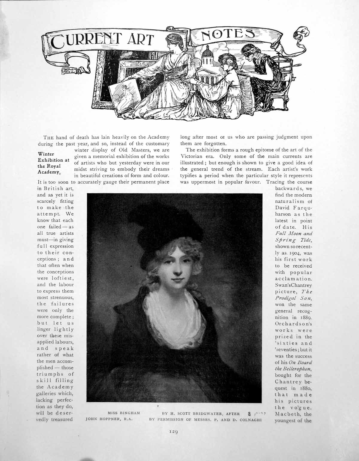 Antique Old Print Current Art Notes Miss Bingham Railway StationPages 1911