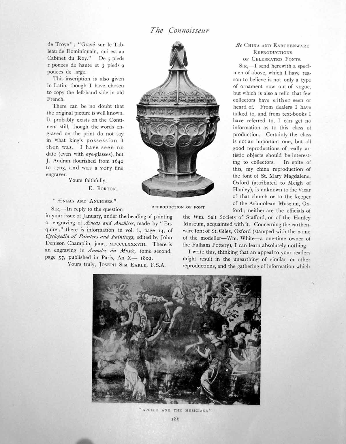 Antique Print Notes Reproduction Font Apollo Musicians PortraitPage 1911